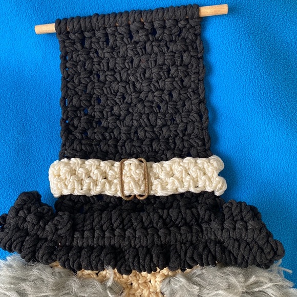 Macrame Thanksgiving Pilgrim Handmade USA Vintage - Picture 3 of 5